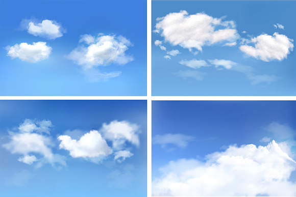 13 Realistic Vector Clouds and Sky in Illustrations - product preview 2