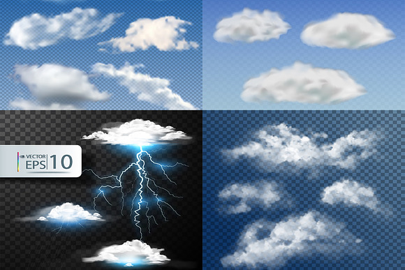 14 Realistic Vector Clouds and Sky in Illustrations - product preview 3