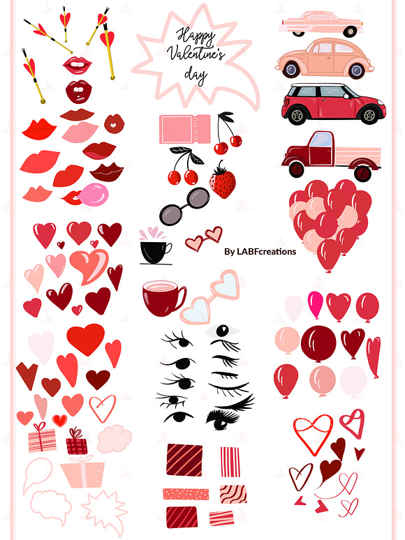 Valentine's day cards & clipart in Illustrations - product preview 6
