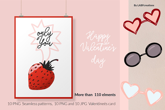 Valentine's day cards & clipart in Illustrations - product preview 9