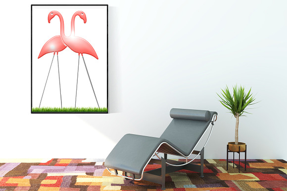 Pink Lawn Flamingos & Grass Clip Art in Illustrations - product preview 5