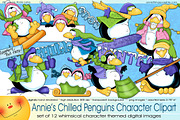 Chilled Penguins Character Clipart