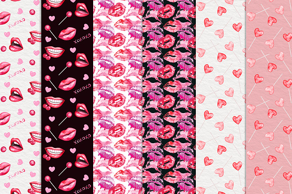 Watercolor Lips Collection in Illustrations - product preview 6
