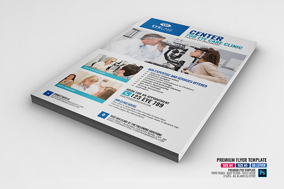 Eye Care Ophthamology Center Flyer in Flyer Templates - product preview 1