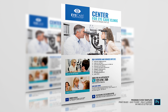 Eye Care Ophthamology Center Flyer in Flyer Templates - product preview 3