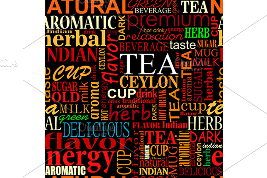 Seamless background with tea tags