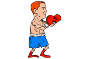 Boxer Fighting Stance Cartoon