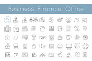 Flat Thin Line Vector Business Icons