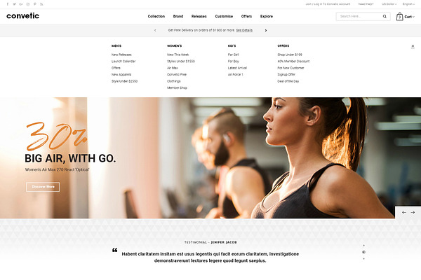 Convetic - Gym OpenCart 3 Theme