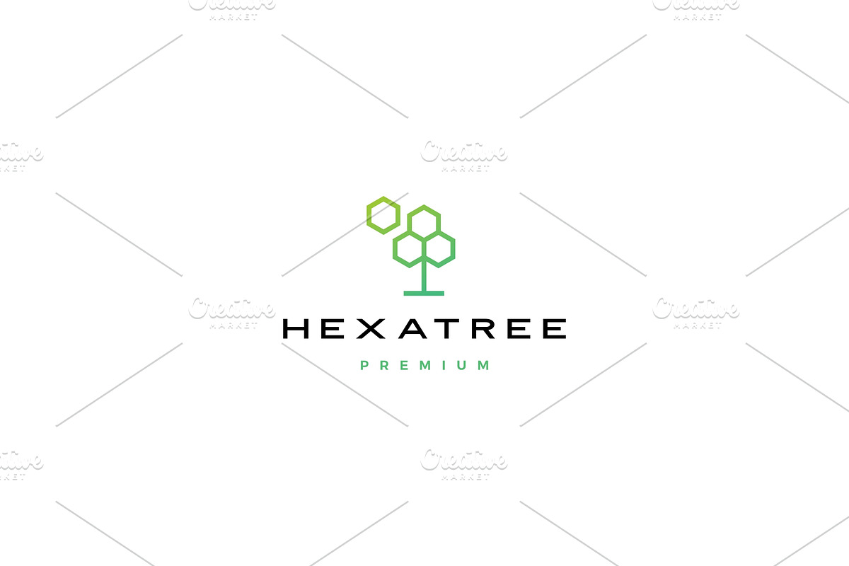hexagon tree hexatree logo vector in Logo Templates - product preview 8