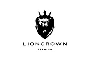 lion king crown head logo template
