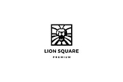 lion square logo vector icon