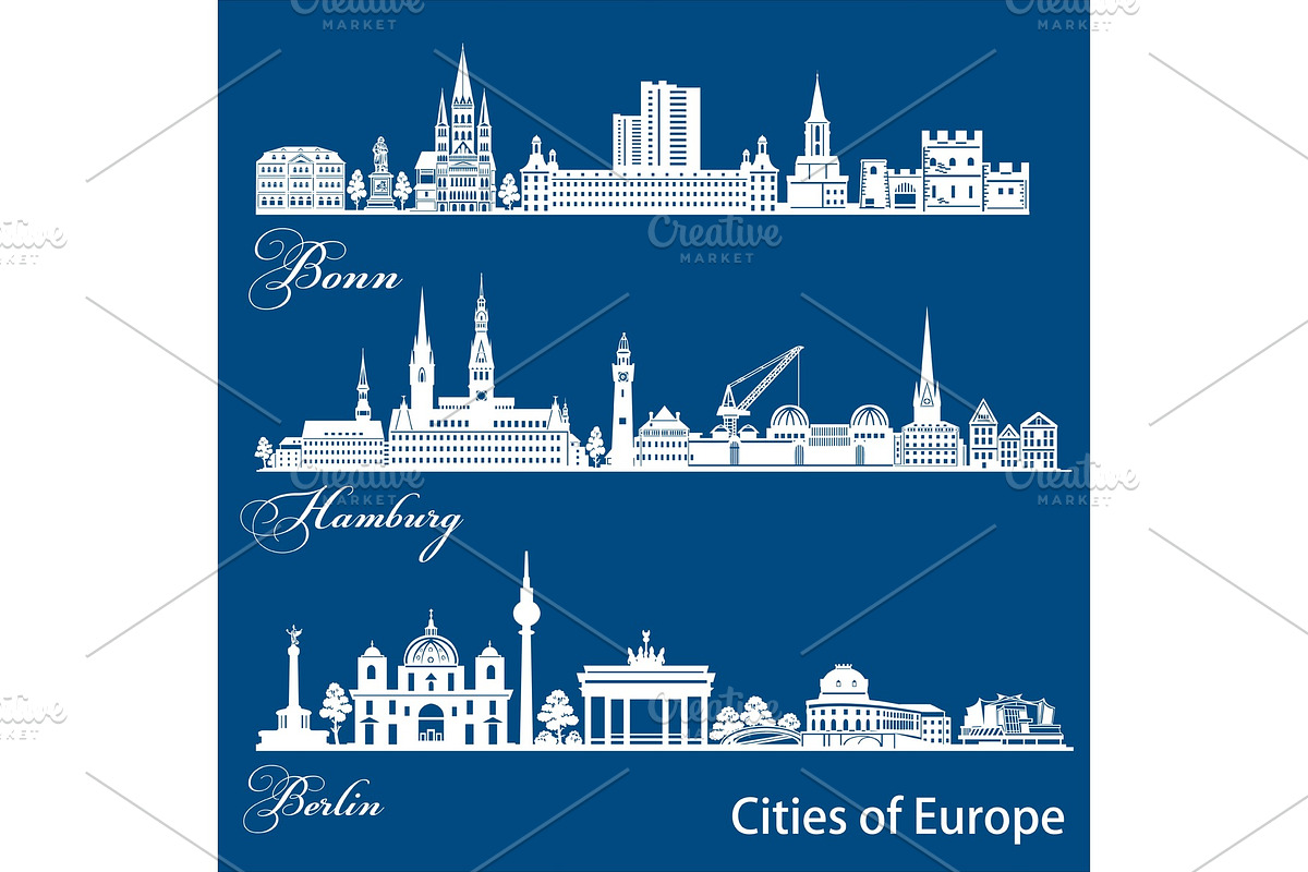City in Europe - Bonn, Hamburg in Illustrations - product preview 8