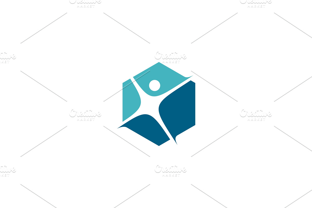 human hexagon hexagonal logo vector in Logo Templates - product preview 8