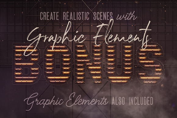 Steampunk Neon 3D Lettering in Graphics - product preview 3