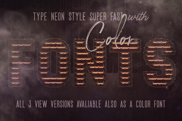 Steampunk Neon 3D Lettering in Graphics - product preview 4
