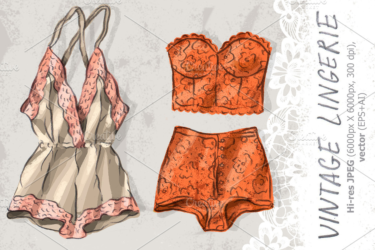 Vintage lingerie (part 5) in Graphics - product preview 8