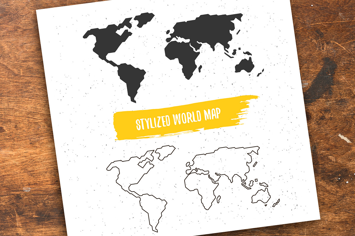 Stylized world map in Presentation Templates - product preview 8
