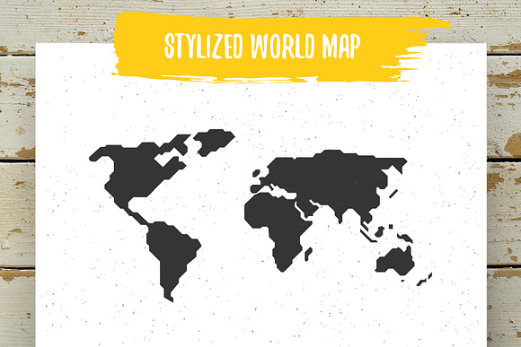 Stylized world map in Presentation Templates - product preview 1