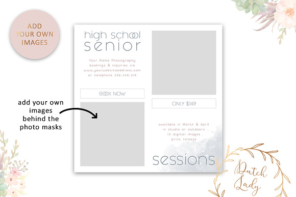 PSD Photo Session Card Template #53 in Card Templates - product preview 1