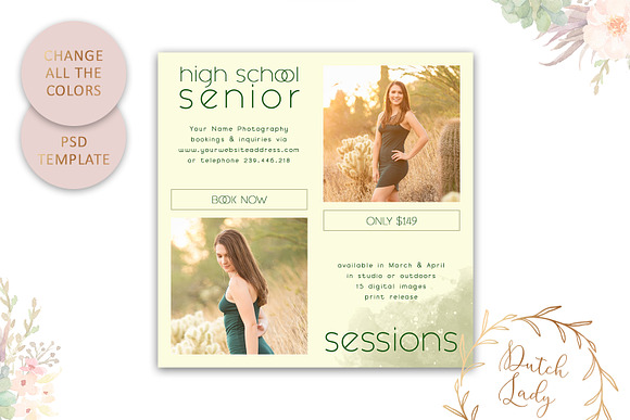 PSD Photo Session Card Template #53 in Card Templates - product preview 2