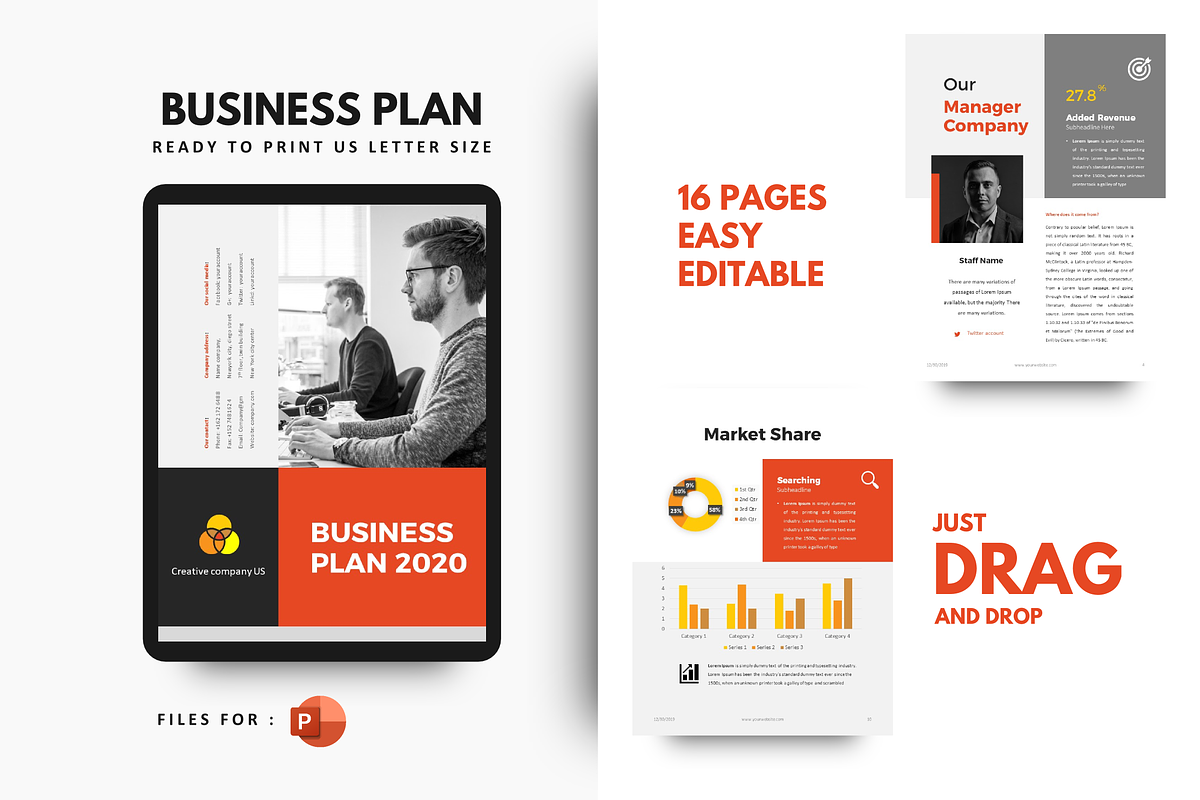 Business Plan 2020 Template in Brochure Templates - product preview 8