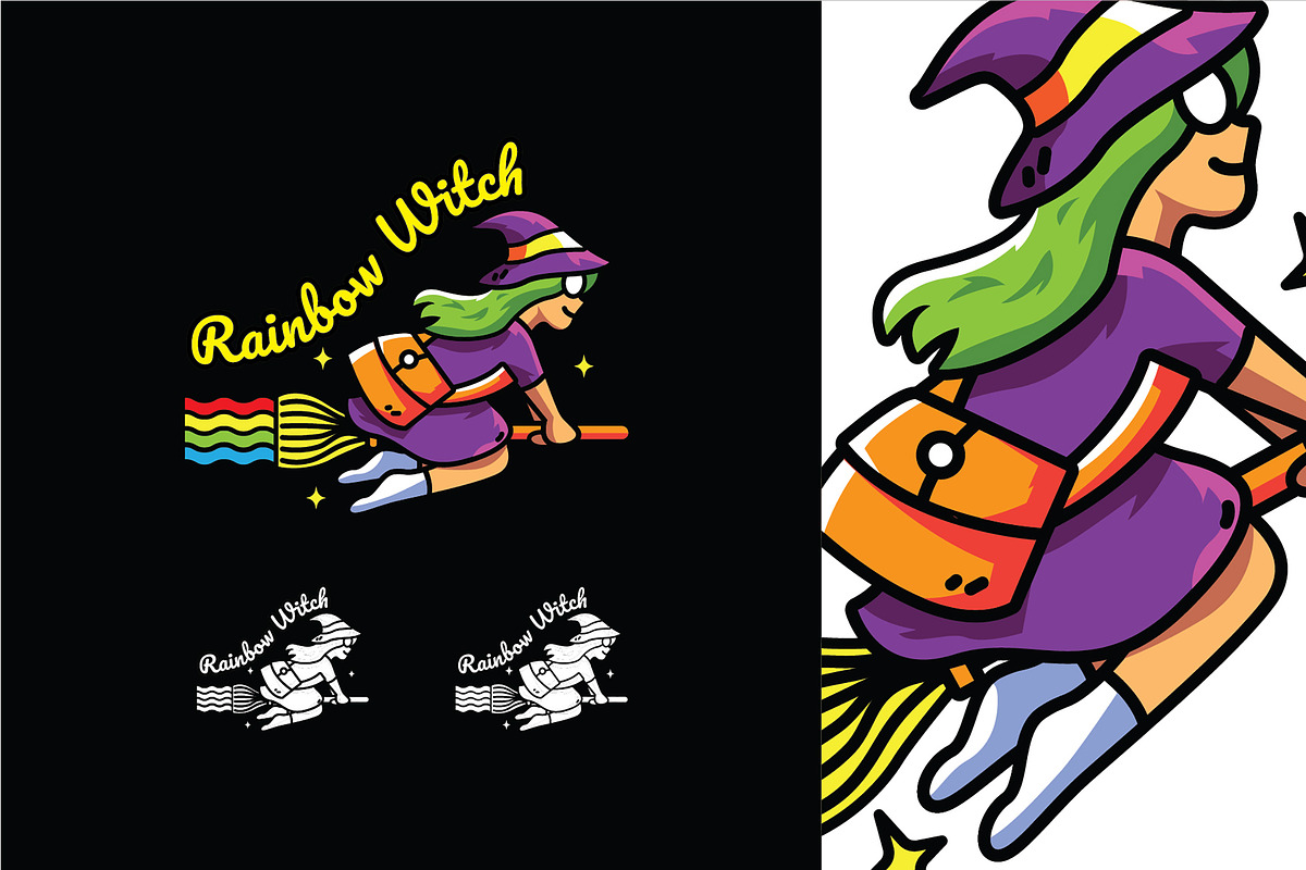 Rainbow Witch - Mascot & Esport Logo in Logo Templates - product preview 8