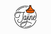 Tajine menu logo. Round linear logo.