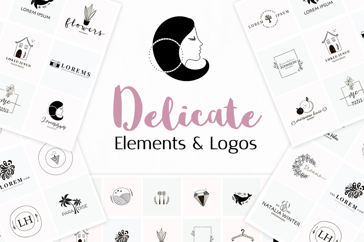 Delicate Logo Pack. Elements + Logos in Logo Templates - product preview 8