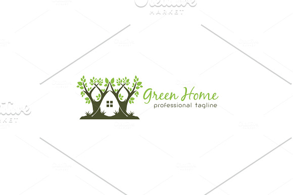 Green Home Logo in Logo Templates - product preview 4