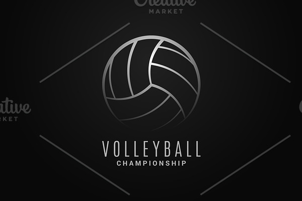Volleyball ball logo.