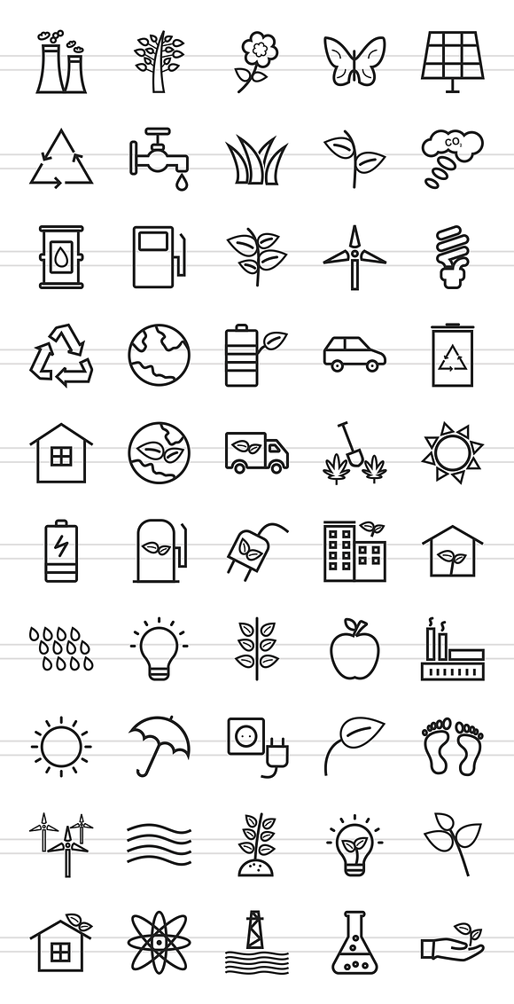 50 Ecology Line Icons in Icons - product preview 1