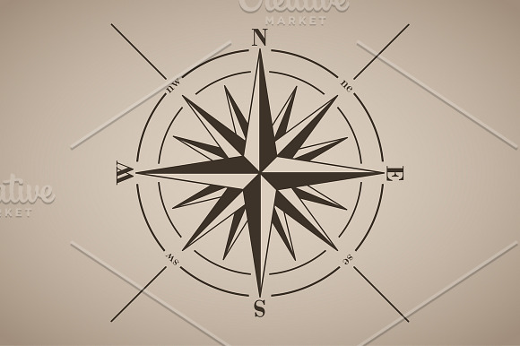 Vector Compass Rose (Wind Rose) in Objects - product preview 1