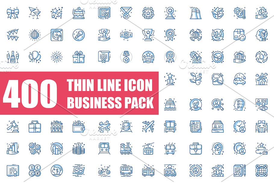 Thin Line Icons Business Pack