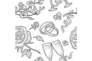 Seamless pattern for wedding