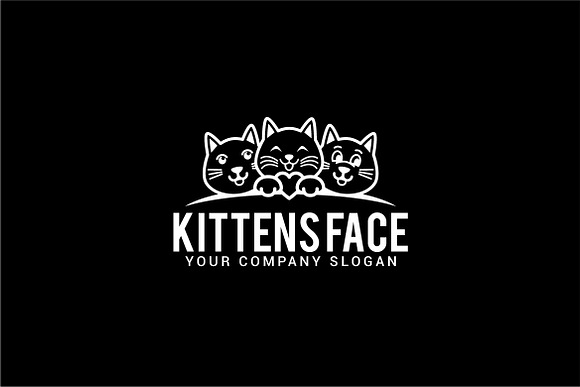 kittens face logo in Logo Templates - product preview 1