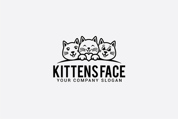 kittens face logo in Logo Templates - product preview 2
