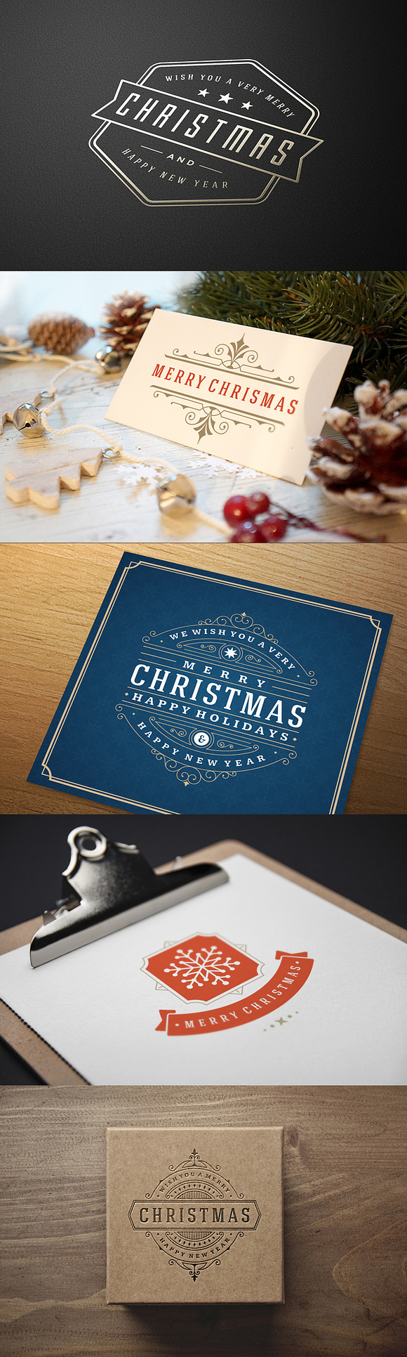 10 Christmas labels and badges in Logo Templates - product preview 3