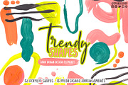 Trendy Shapes Hand painted clipart
