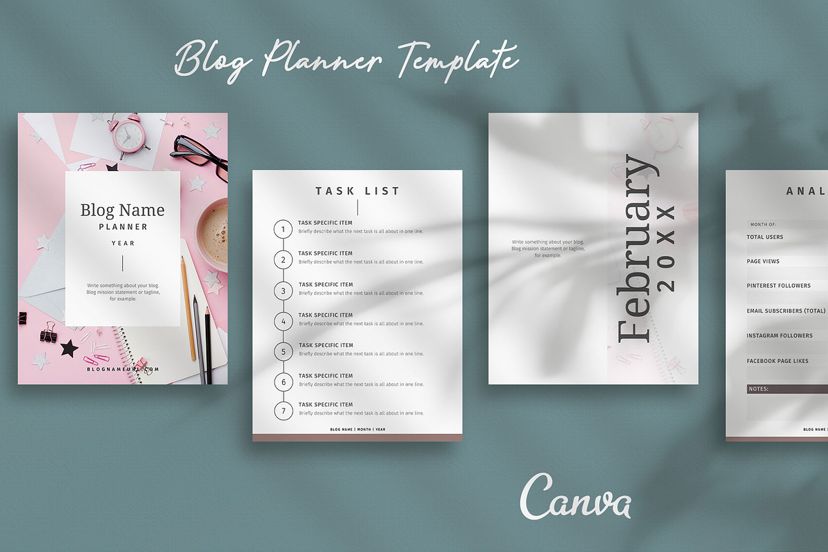 Blog Planner Canva Template in Stationery Templates - product preview 8