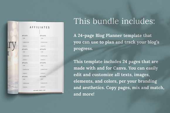 Blog Planner Canva Template in Stationery Templates - product preview 1
