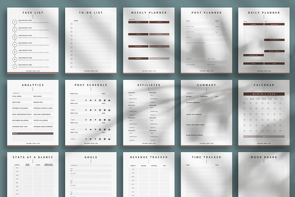 Blog Planner Canva Template in Stationery Templates - product preview 3
