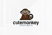 Cute Monkey Logo Template