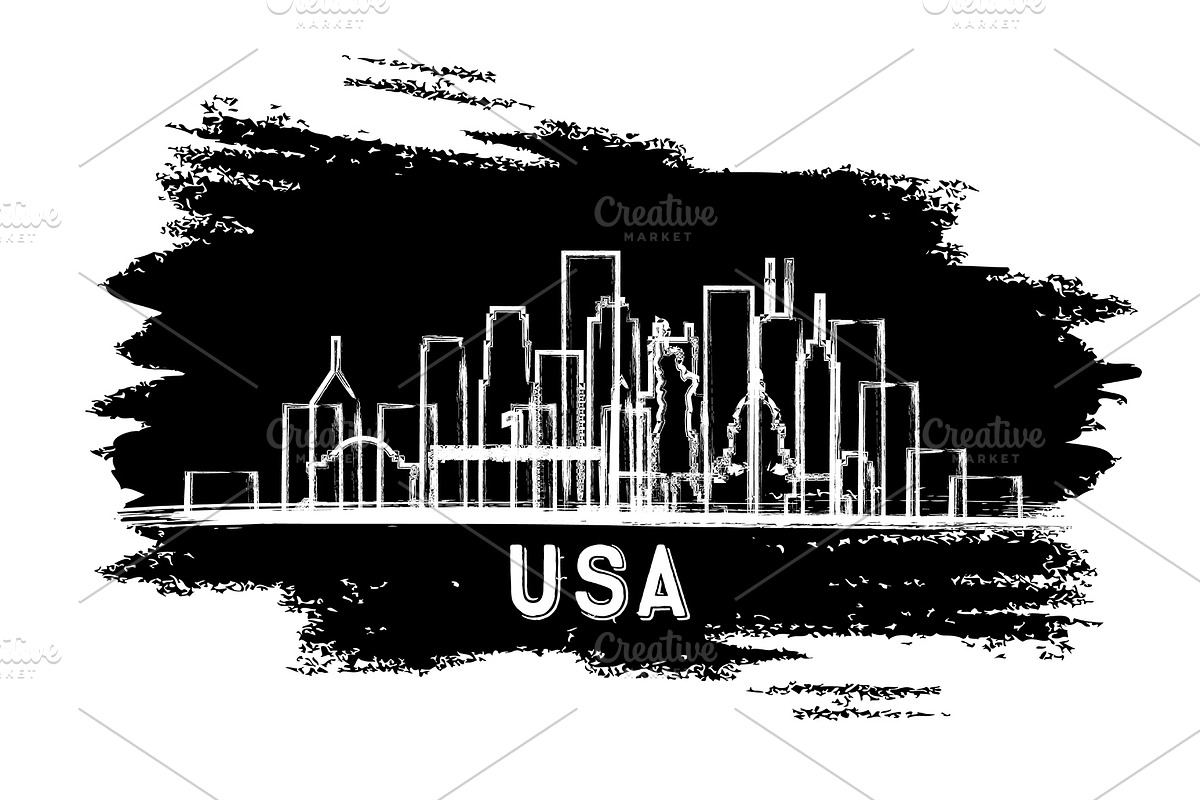 USA City Skyline Silhouette. in Illustrations - product preview 8