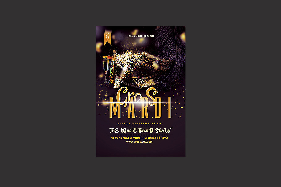 Carnival Mardi Gras Flyer in Flyer Templates - product preview 8