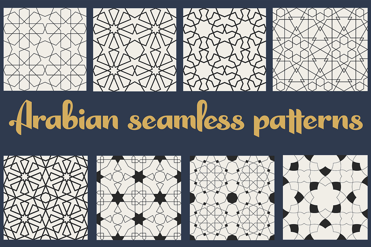 Set of traditional Arabian patterns in Patterns - product preview 8