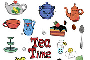 Tea time Hand drawn collection