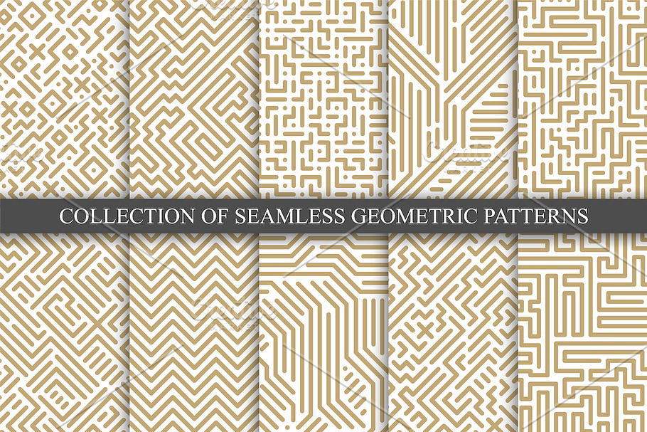 Striped seamless geometric patterns in Patterns - product preview 8