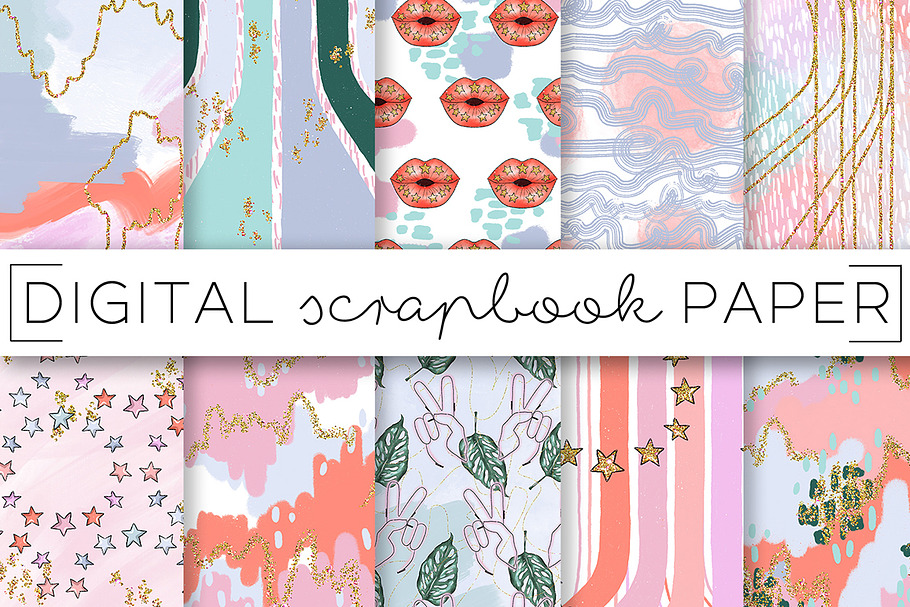 Pastel Painterly Paper Bundle in Patterns - product preview 8