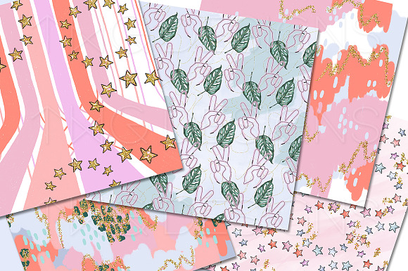Pastel Painterly Paper Bundle in Patterns - product preview 1